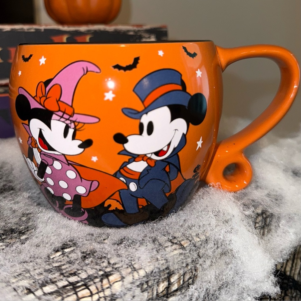 Disney Halloween Orange Mug with Mickey and Minnie
